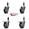 Service Caster 3.5'' Black Poly Swivel 1'' Expanding Stem Caster Set 2 Total Lock Brakes, 4PK SCC-EXTTL20S3514-PPUB-BLK-2-S-2-1 - alternate 2